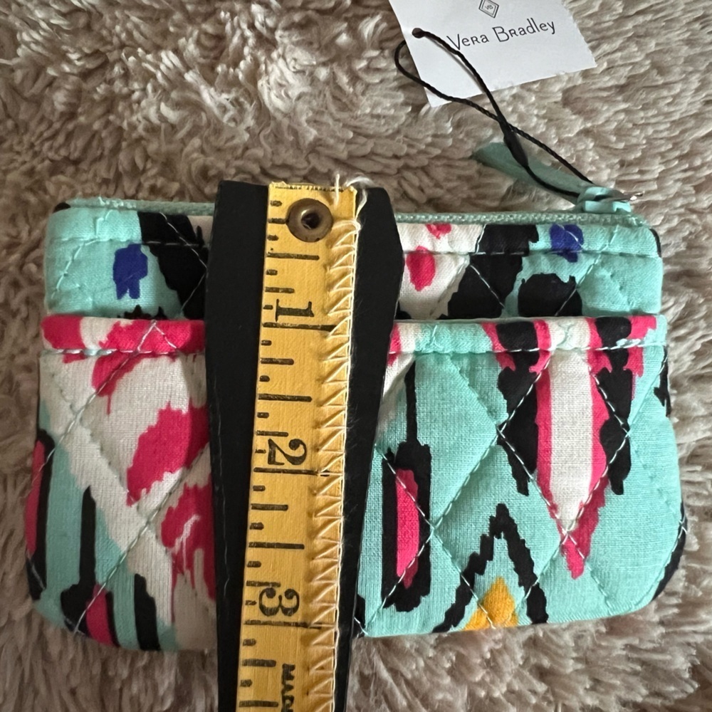 NWT Vera Bradley Nomadic Floral & Pueblo Zipper Coin Purse Quilted Fabric Wallet - Picture 8 of 9